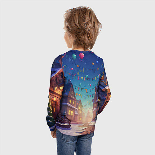 Детский лонгслив Маленький милый дракон 2024 / 3D-принт – фото 4