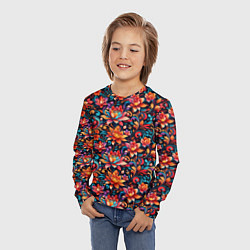 Лонгслив детский Красивый русский узор, цвет: 3D-принт — фото 2