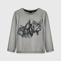 Детский лонгслив Французские бульдоги пара