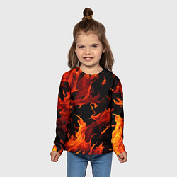 Лонгслив детский Пламя в темноте, цвет: 3D-принт — фото 2