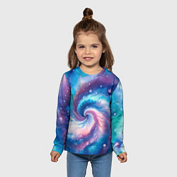 Лонгслив детский Галактический тай-дай, цвет: 3D-принт — фото 2