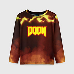 Лонгслив детский Doom storm огненное лого, цвет: 3D-принт