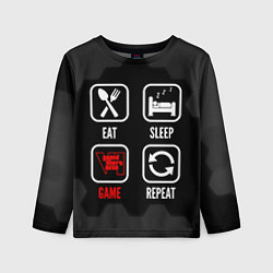 Детский лонгслив Eat, sleep, GTA6, repeat