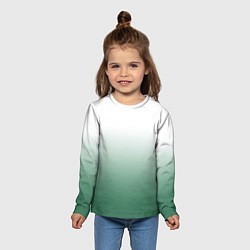 Лонгслив детский Туманный градиент бело-зелёный, цвет: 3D-принт — фото 2