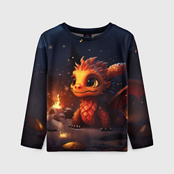 Лонгслив детский Сияющий ледяной дракон, цвет: 3D-принт