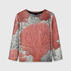 Детский лонгслив Красные и белые кораллы