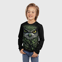 Лонгслив детский Зелено черная сова, цвет: 3D-принт — фото 2