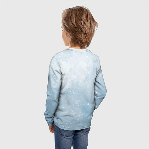Детский лонгслив Девушка в синем колпаке / 3D-принт – фото 4