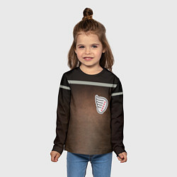 Лонгслив детский Куртка Турбо из Слово пацана с кленовым листом, цвет: 3D-принт — фото 2