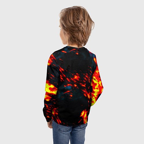 Детский лонгслив Nirvana rock огненное лого лава / 3D-принт – фото 4