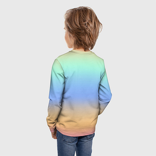 Детский лонгслив Голографический цветной градиент / 3D-принт – фото 4