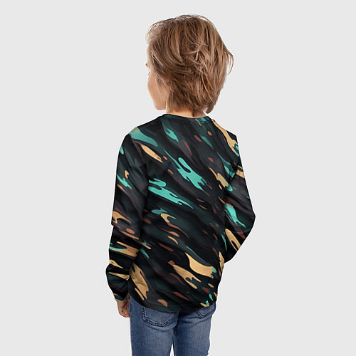 Детский лонгслив Акватический поток / 3D-принт – фото 4