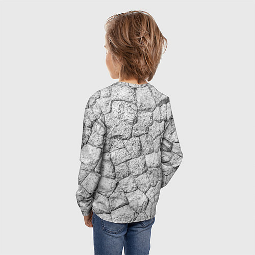Детский лонгслив Каменная стена текстура / 3D-принт – фото 4