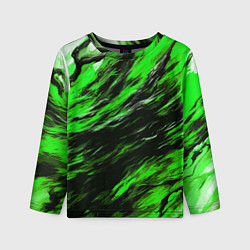 Лонгслив детский Чёрная и зелёная буря, цвет: 3D-принт