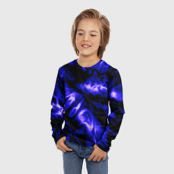Лонгслив детский Абстракция чёрно-синий шёлк, цвет: 3D-принт — фото 2