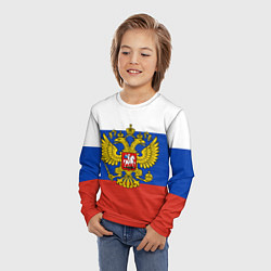 Лонгслив детский Флаг России с гербом, цвет: 3D-принт — фото 2