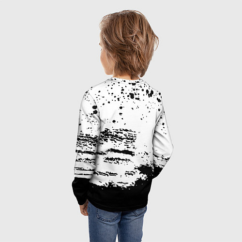 Детский лонгслив Deathloop чёрные краски / 3D-принт – фото 4