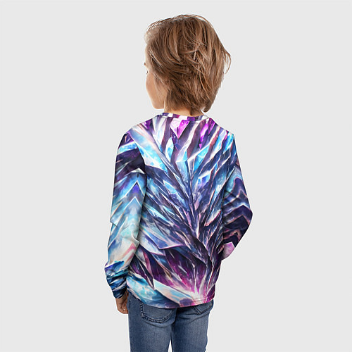 Детский лонгслив Синий драгоценный камень / 3D-принт – фото 4