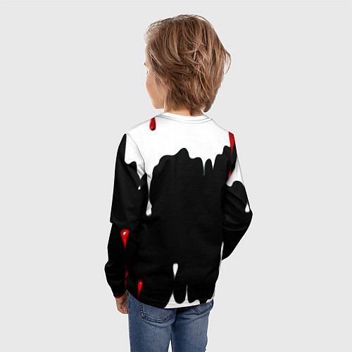 Детский лонгслив Ведьмак краски подтёки / 3D-принт – фото 4