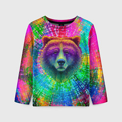 Лонгслив детский Цветной медведь, цвет: 3D-принт