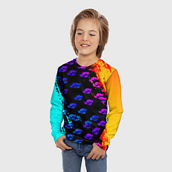 Лонгслив детский Brawl stars neon logo kids, цвет: 3D-принт — фото 2