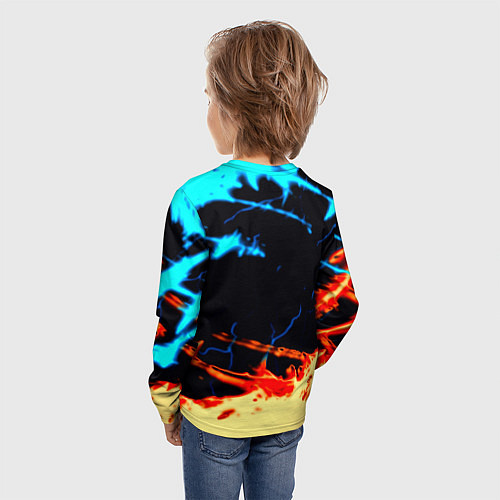 Детский лонгслив Horizon zero dawn огонь и лёд / 3D-принт – фото 4