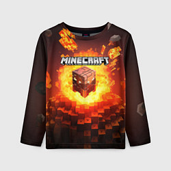 Лонгслив детский Огненный minecraft лого, цвет: 3D-принт