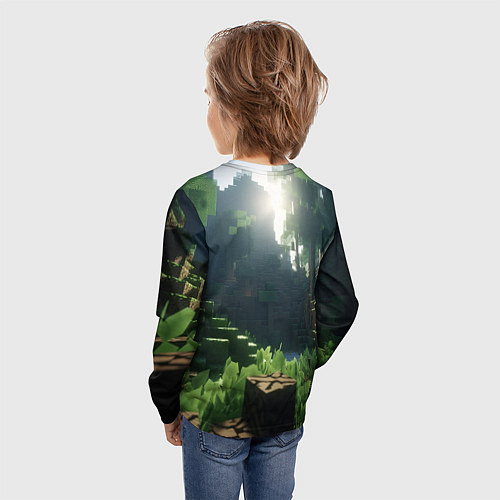 Детский лонгслив Minecraft logo world / 3D-принт – фото 4