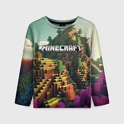 Лонгслив детский Minecraft logo карты, цвет: 3D-принт
