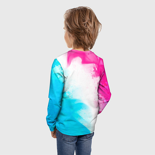 Детский лонгслив Palworld neon gradient style вертикально / 3D-принт – фото 4