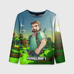 Лонгслив детский Minecraft персонаж зеленый мир, цвет: 3D-принт