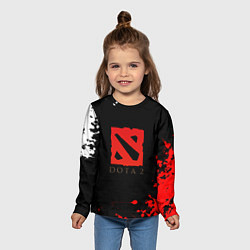 Лонгслив детский Dota 2 краски текстура, цвет: 3D-принт — фото 2