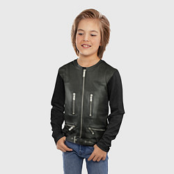 Лонгслив детский Terminator first - leather jacket, цвет: 3D-принт — фото 2