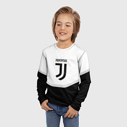 Лонгслив детский Juventus black geometry sport, цвет: 3D-принт — фото 2