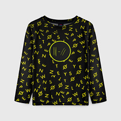 Лонгслив детский Twenty one pilots pattern rock yellow, цвет: 3D-принт