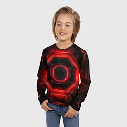 Лонгслив детский Nvidia style black and red neon, цвет: 3D-принт — фото 2