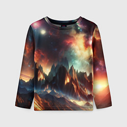 Лонгслив детский Space landscape with mountains, цвет: 3D-принт