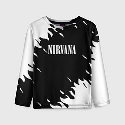 Лонгслив детский Nirvana текстура огонь, цвет: 3D-принт