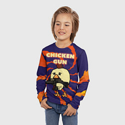 Лонгслив детский Чикен ган огонь, цвет: 3D-принт — фото 2