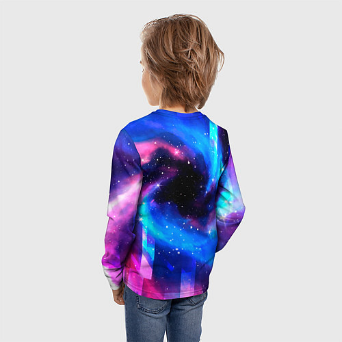 Детский лонгслив Napoli неоновый космос / 3D-принт – фото 4