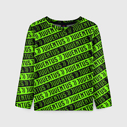 Лонгслив детский Juventus green pattern sport, цвет: 3D-принт