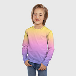 Лонгслив детский Нежный жёлто-сиреневый градиент, цвет: 3D-принт — фото 2