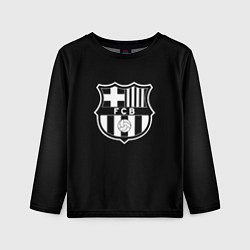 Лонгслив детский Barcelona fc club белое лого, цвет: 3D-принт
