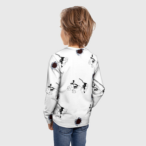 Детский лонгслив Вырываются из футболки / 3D-принт – фото 4