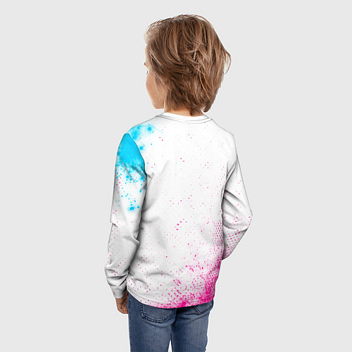 Детский лонгслив Benfica neon gradient style / 3D-принт – фото 4