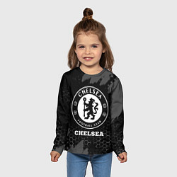 Лонгслив детский Chelsea sport на темном фоне, цвет: 3D-принт — фото 2