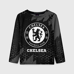 Лонгслив детский Chelsea sport на темном фоне, цвет: 3D-принт