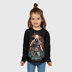 Лонгслив детский Assassins creed абстрактный фон, цвет: 3D-принт — фото 2