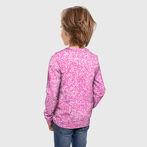 Детский лонгслив Светло-розовый текстура напыление / 3D-принт – фото 4