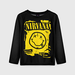 Лонгслив детский Nirvana - смайлик, цвет: 3D-принт